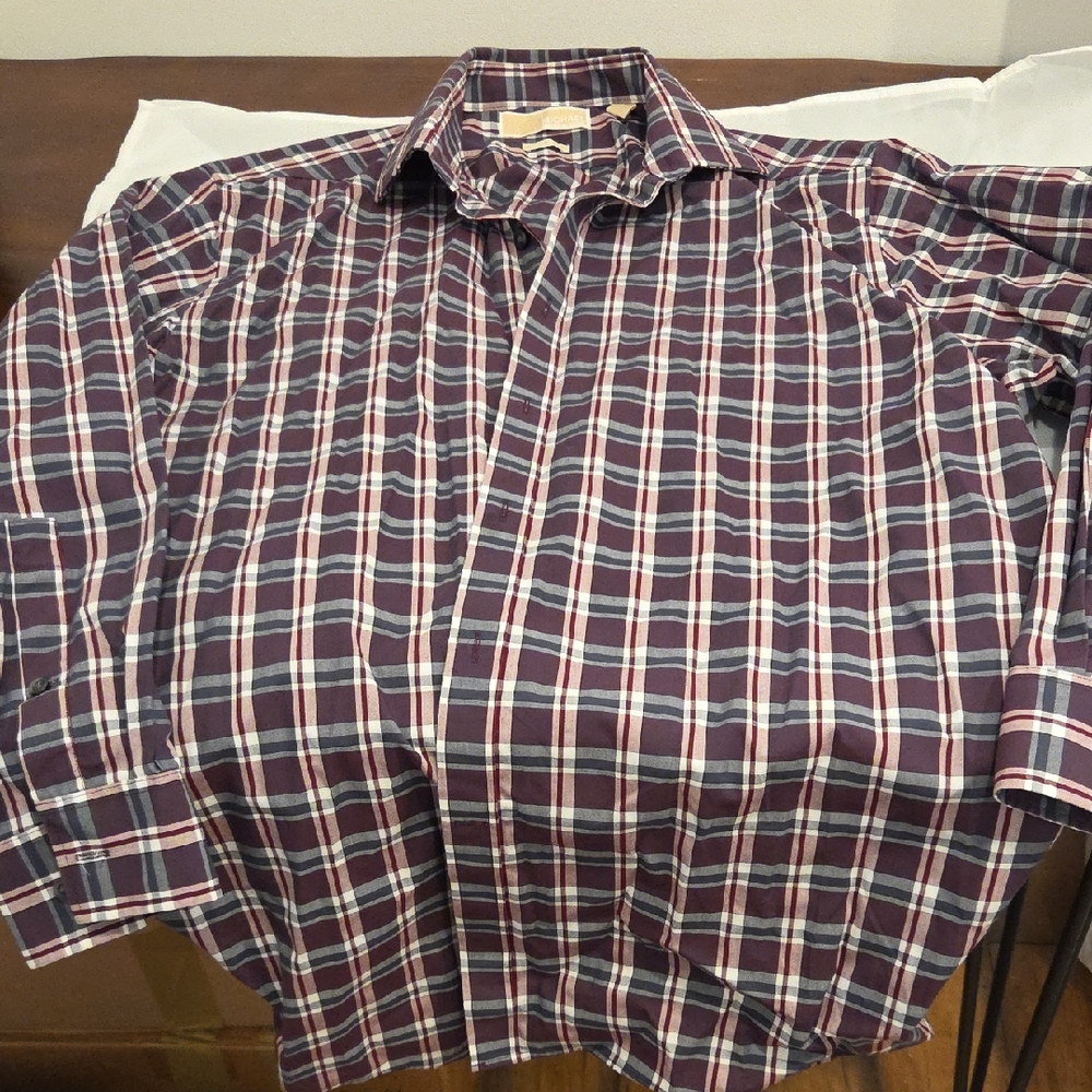 Michael Kors Men's Checkered Shirt - Red and White